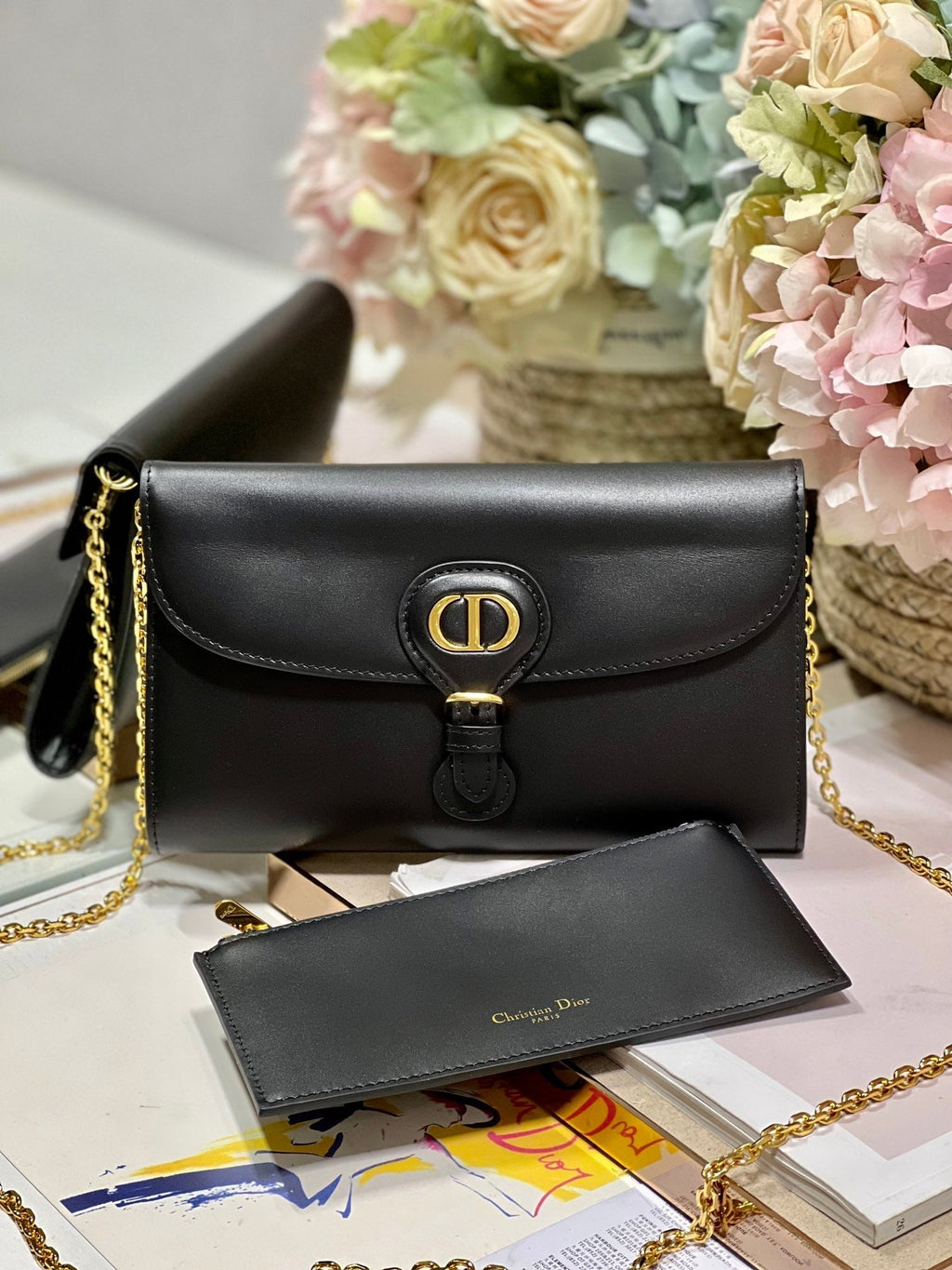 Dior Bobby Wallet on Chain East West Black - 21.5¡Á12¡Á4cm