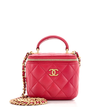 CHANEL Classic Top Handle Vanity Case with Chain Quilted Lambskin Mini - Handbag & Wallet Accessories