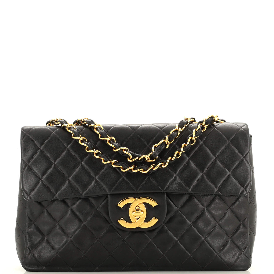 CHANEL Vintage Classic Single Flap Bag Quilted Lambskin Maxi - Handbag & Wallet Accessories
