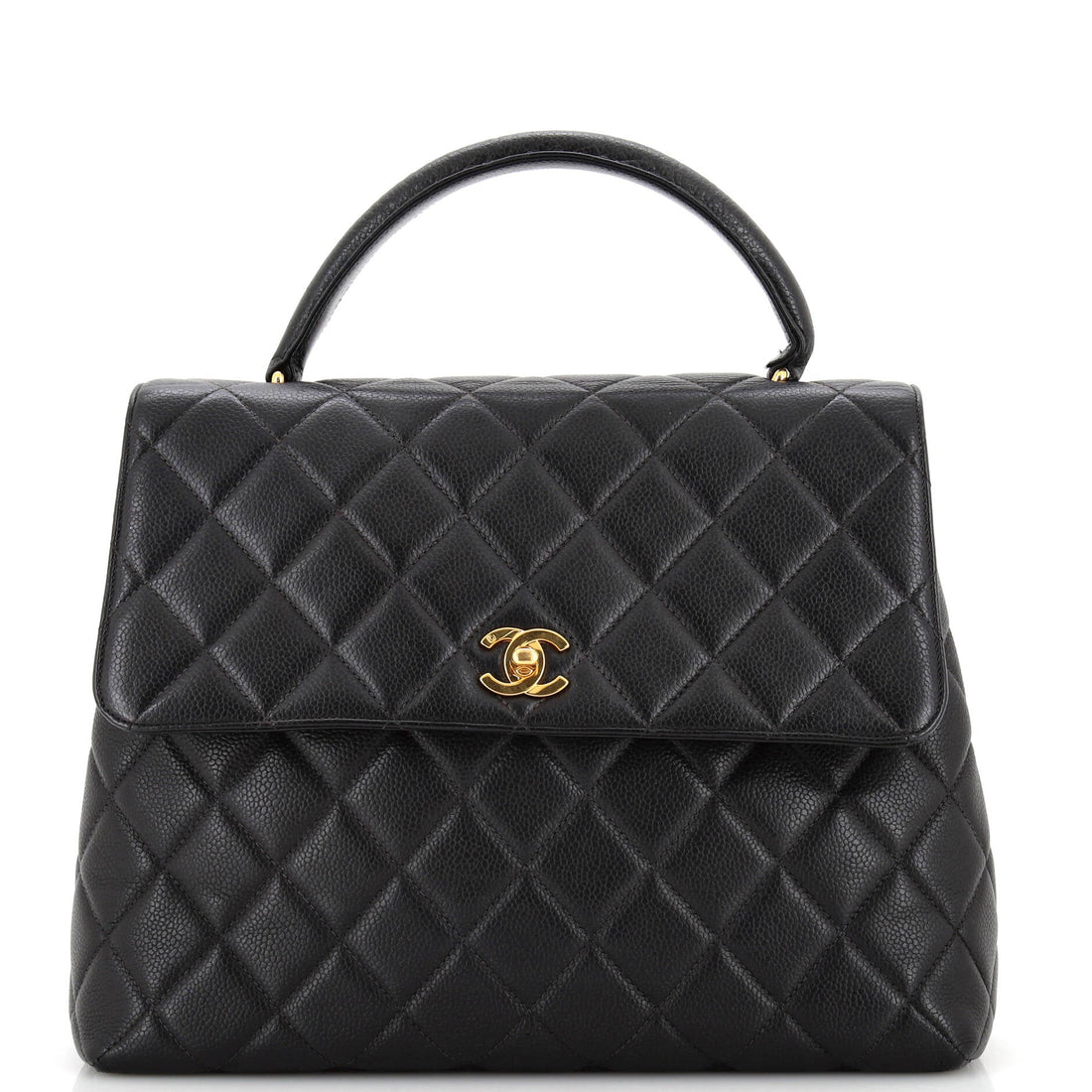 CHANEL Vintage Classic Top Handle Flap Bag Quilted Caviar Jumbo - Handbag & Wallet Accessories