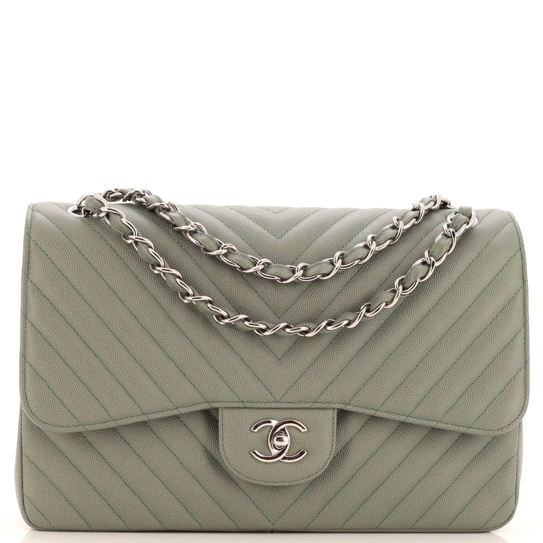 CHANEL Classic Double Flap Bag Chevron Caviar Jumbo - Handbag & Wallet Accessories
