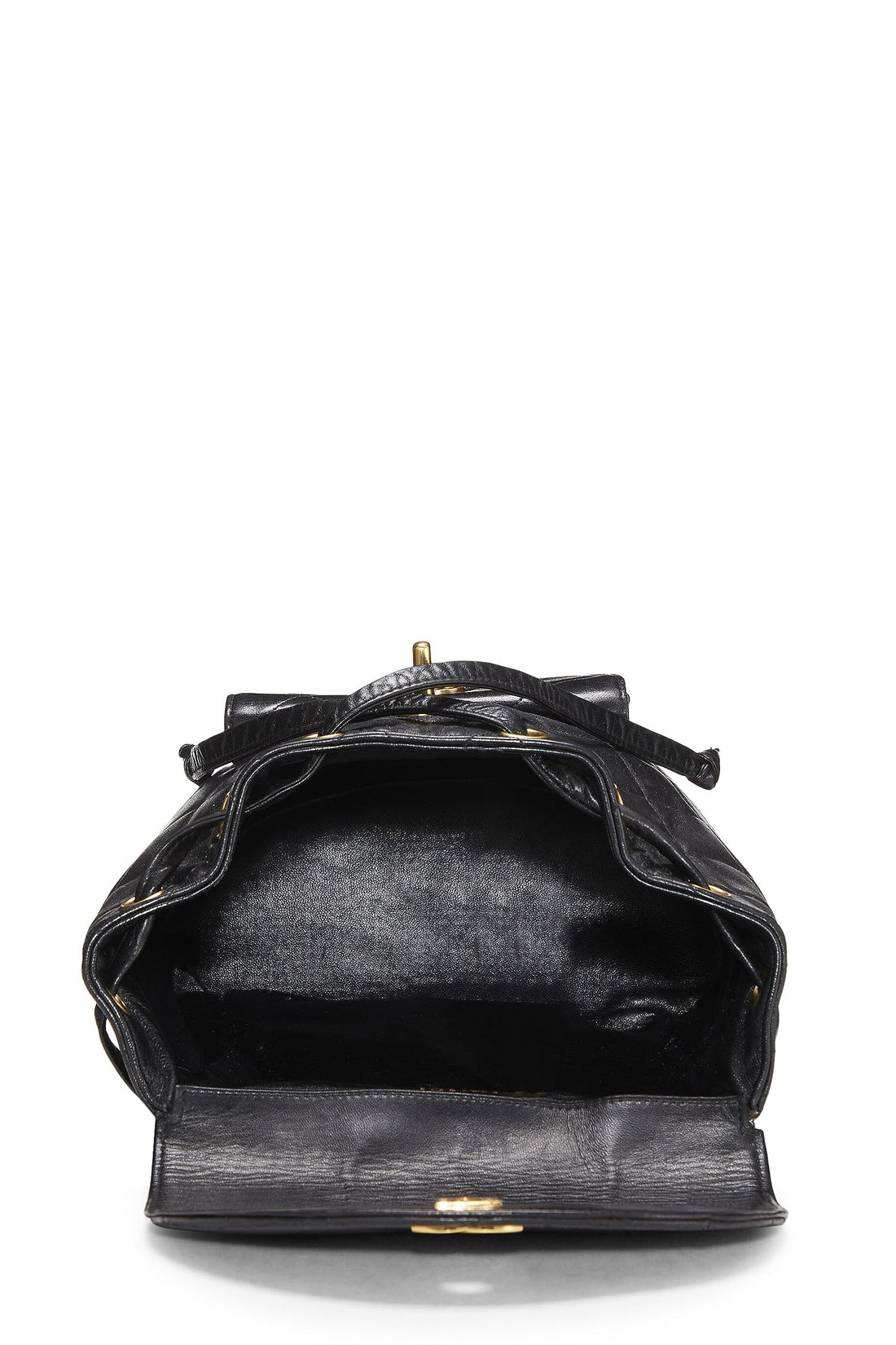 Chl,  Black Quilted Lambskin 'CC' Classic Backpack Medium, Black - Loose Stones