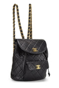 Chl,  Black Quilted Lambskin 'CC' Classic Backpack Small, Black - Loose Stones - 5