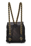 Chl,  Black Quilted Lambskin 'CC' Classic Backpack Small, Black - Loose Stones - 3