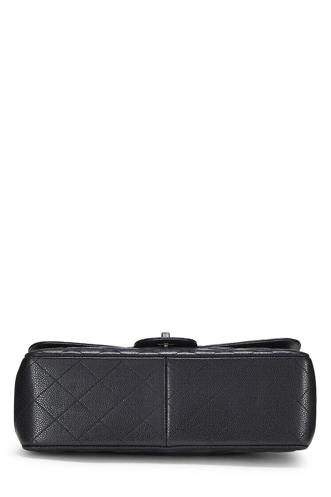 Chl,  Black Quilted Caviar New Classic Flap Jumbo, Black - Loose Stones
