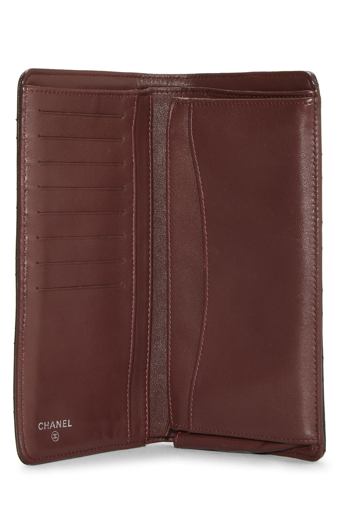 Chl,  Black Quilted Lambskin Classic Long Flap Wallet, Black - Loose Stones