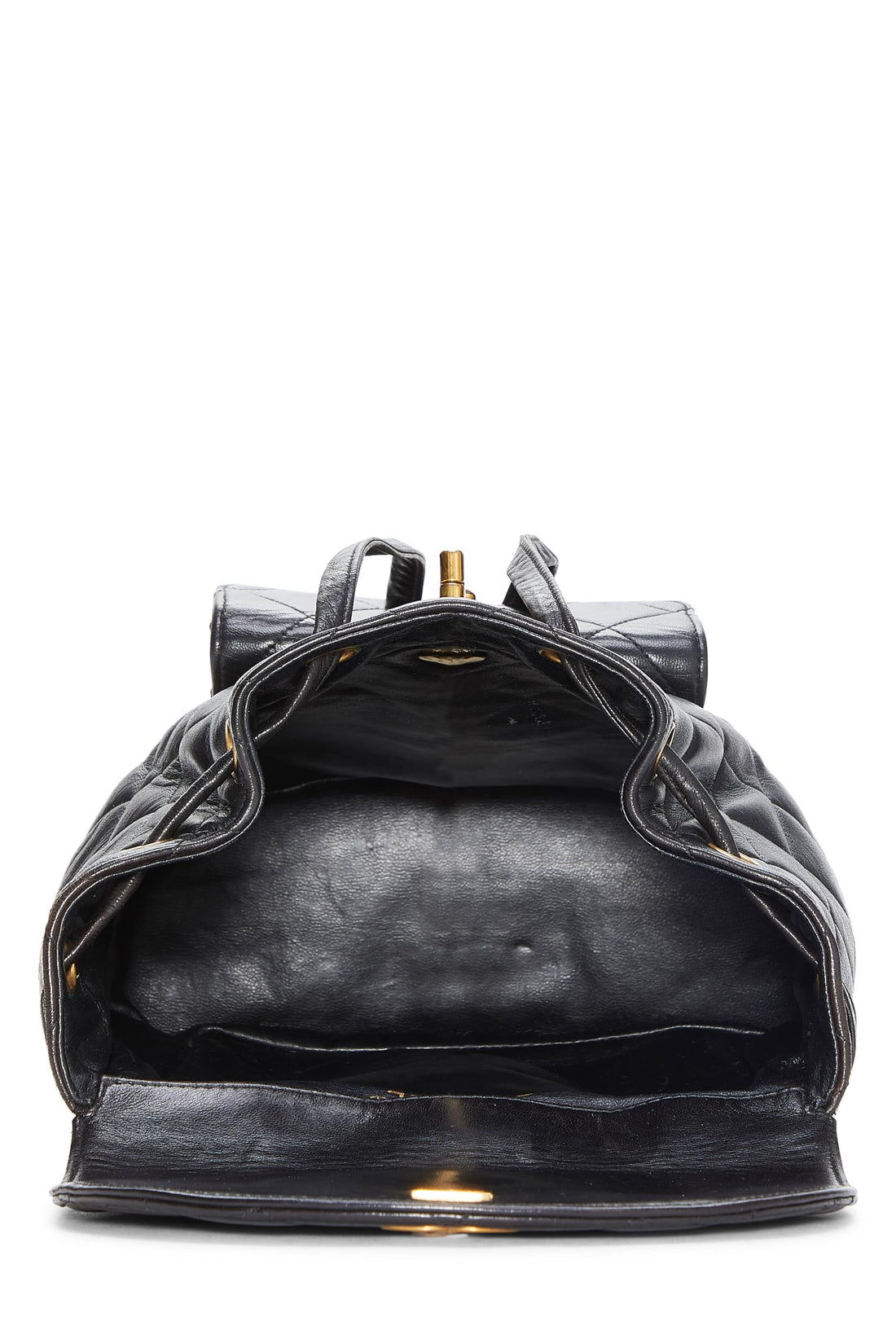 Chl,  Black Quilted Lambskin 'CC' Classic Backpack Small, Black - Loose Stones