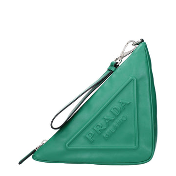 Prada Green Leather Clutch Bags