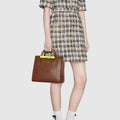 (WMNS) GUCCI Diana Series Tote Leather SingleShoulderMessengerHandholdBag SmallSize Brown 660195-17QDT-2582 - Handbag - 8