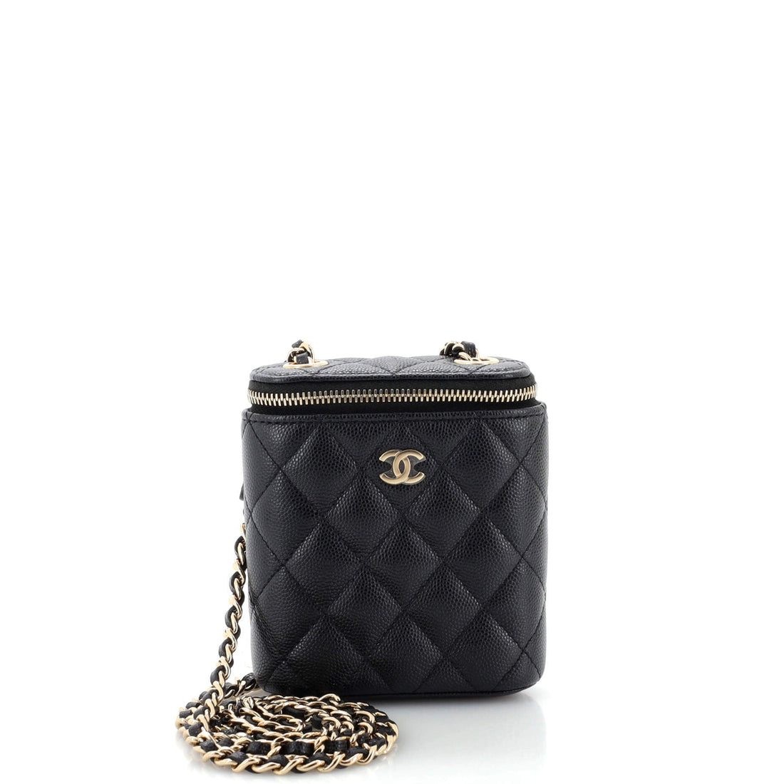 CHANEL Vertical Classic Vanity Case with Chain Quilted Caviar Mini - Handbag & Wallet Accessories