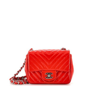 CHANEL Square Classic Single Flap Bag Chevron Patent Mini - Handbag & Wallet Accessories