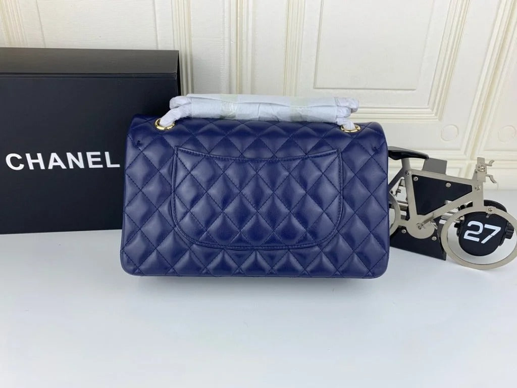 Chanel Classic Double Flap 25 Shoulder Bag Blue - Bag
