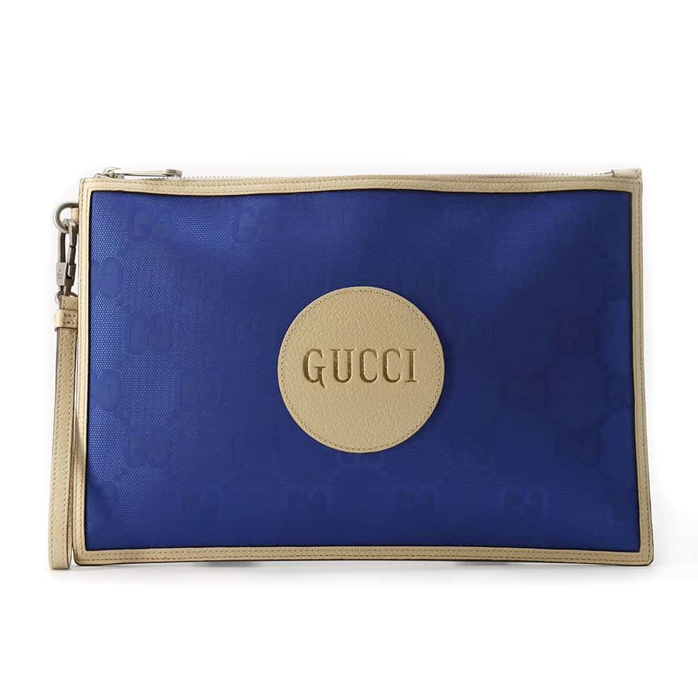 GUCCI Off the Grid Clutch Bag Blue/Ivory 625598 Nylon - Bags