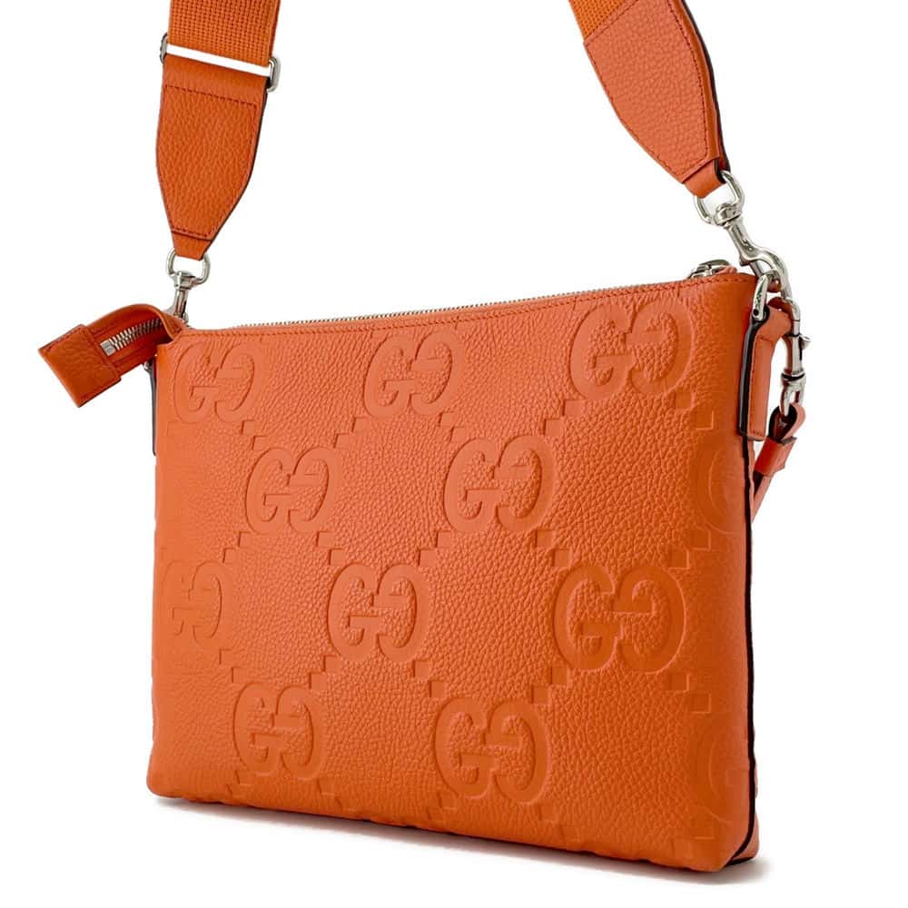 GUCCI jumbo GG messenger bag Orange 696009 Leather - Bags