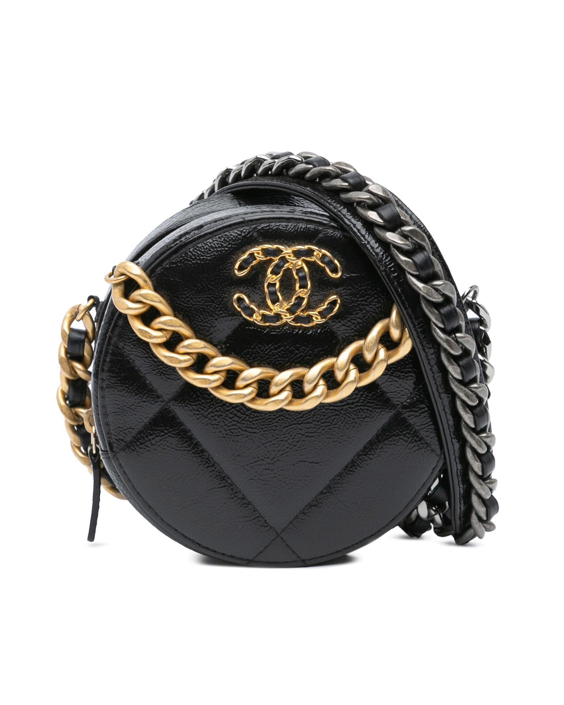 Quilted Calf Leather Clutch with Chain-Link Handle - Handbag & Wallet Accessories