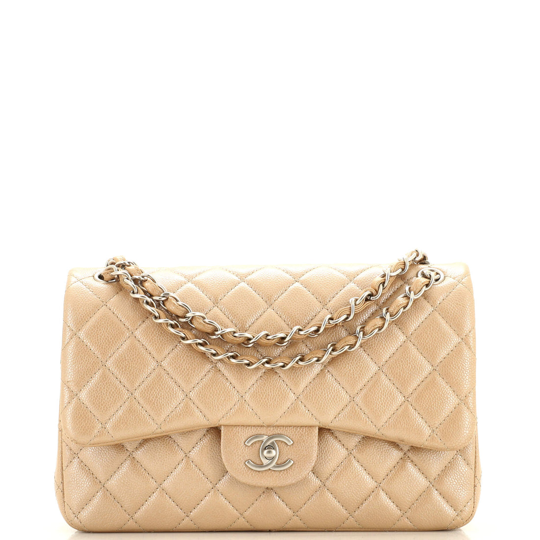 CHANEL Classic Double Flap Bag Quilted Iridescent Caviar Jumbo - Handbag & Wallet Accessories