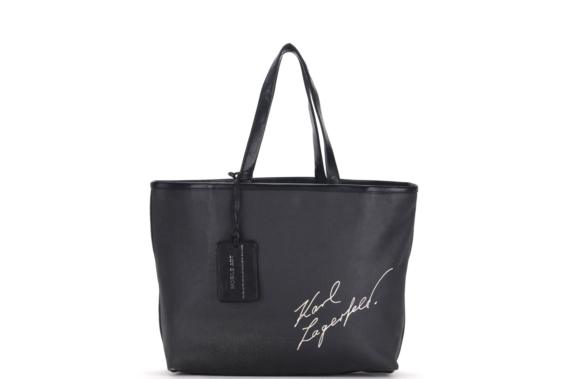 CHANEL KARL LAGERFELD LE MOBILE ART BLACK COATED CANVAS TOTE (1257xxxx), WITH , NO DUST COVER - Bags - 2