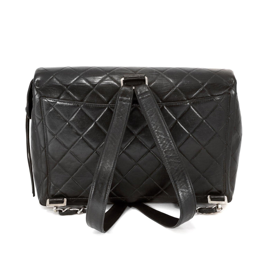 Chanel Black Lambskin Classic Flap Backpack - Handbags