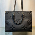 LOUIS VUITTON Onthego MM Black Empreinte Giant Monogram Tote Bag - Tote - 2