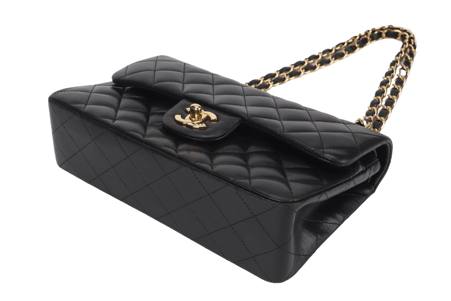 CHANEL CLASSIC FLAP SMALL BLACK LAMBSKIN & GOLD HARDWARE WITH  (1547xxxx) WITH DUST COVER AND BOX - Bags - 3