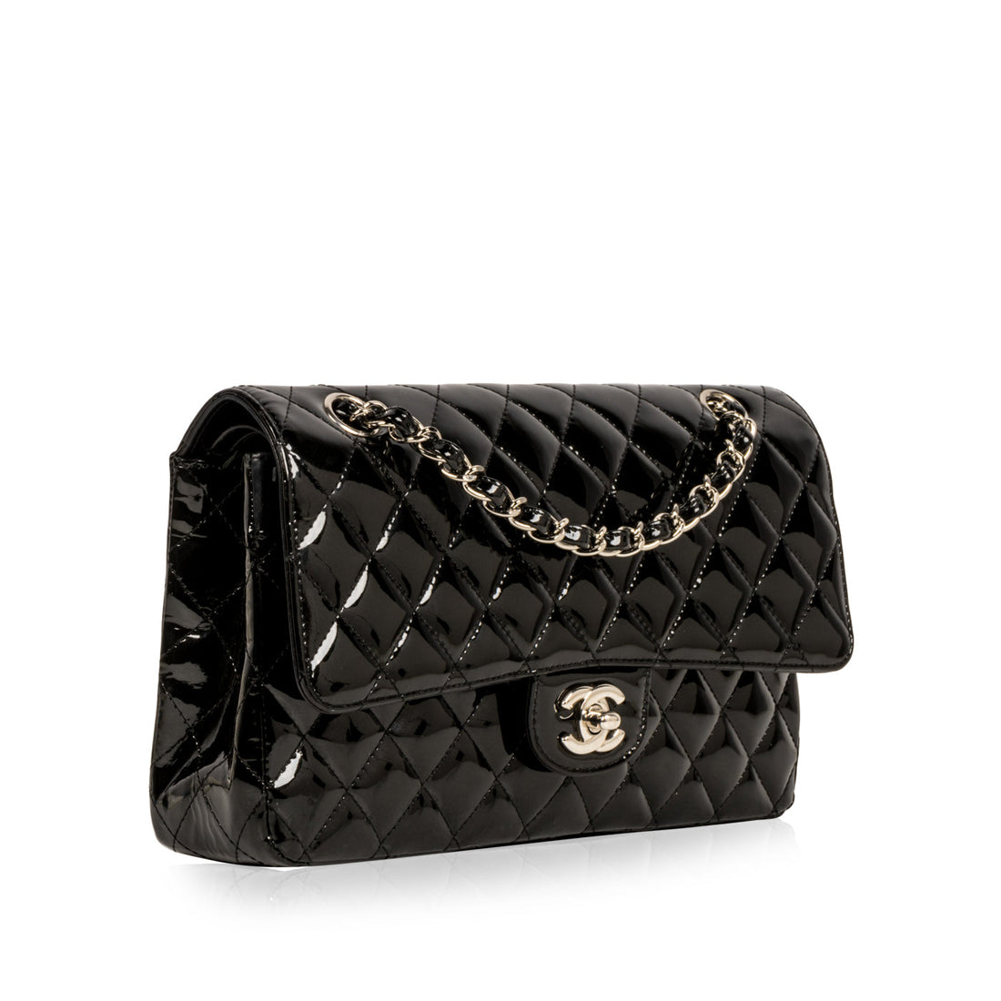Classic Flap Bag - Medium - Patent Black - Shoulder Bags