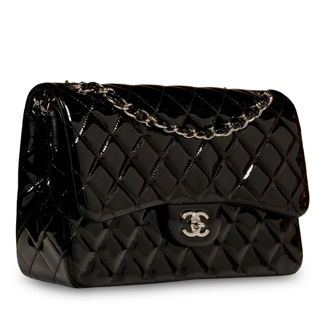 Classic Flap Bag - Jumbo - Patent - Shoulder Bags