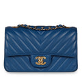 Classic Flap Bag - Mini Rectangular - Blue - Shoulder Bags - 11