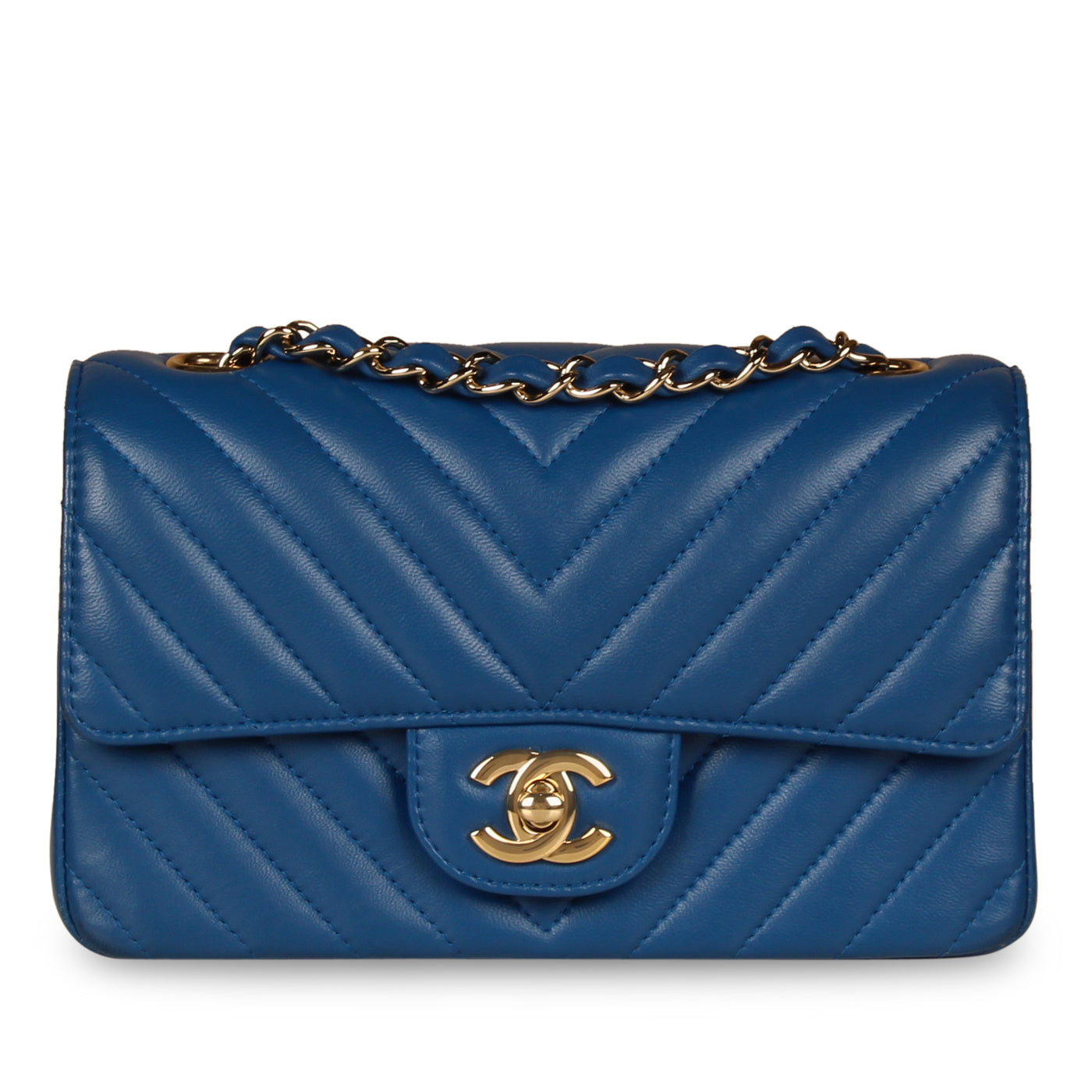 Classic Flap Bag - Mini Rectangular - Blue - Shoulder Bags - 11