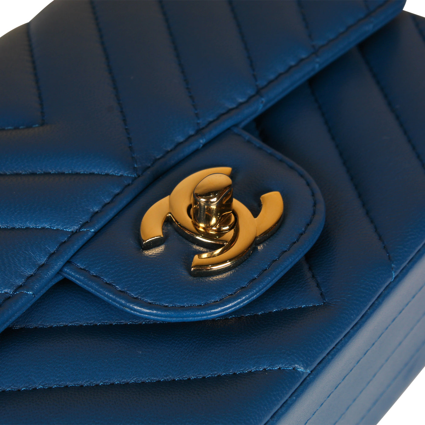 Classic Flap Bag - Mini Rectangular - Blue - Shoulder Bags - 6