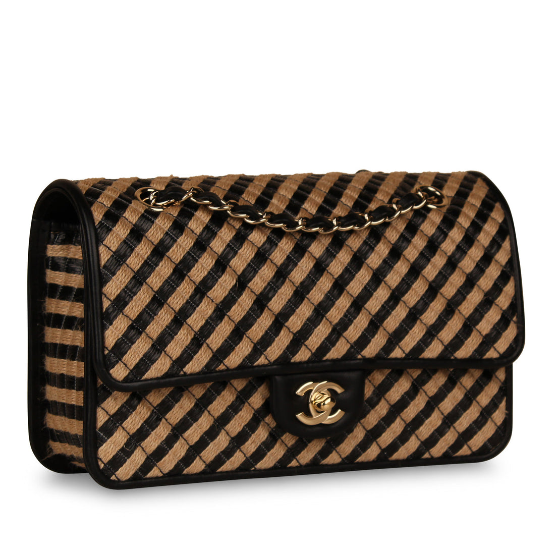 Classic Flap Bag Medium - Raffia - Shoulder Bags