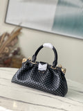 Black Monogram Clutch Leather Handbag for Women - 4