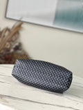 Black Monogram Clutch Leather Handbag for Women - 5