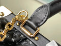 Black Monogram Clutch Leather Handbag for Women - 8