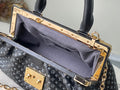 Black Monogram Clutch Leather Handbag for Women - 9
