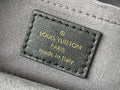 Black Monogram Clutch Leather Handbag for Women - 10