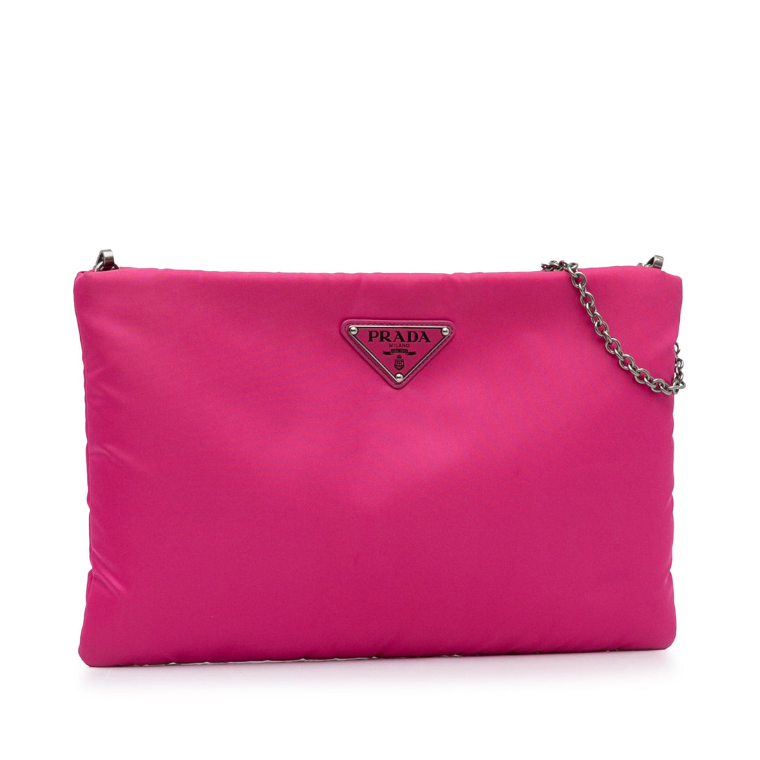 PRADA - Pink Tessuto Fluo Clutch on Chain - Handbags, Wallets & Cases