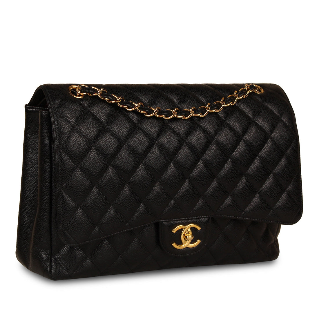 Classic Flap Bag - Black Maxi - Shoulder Bags