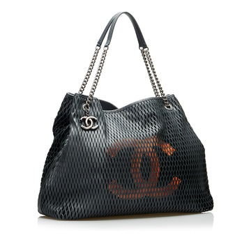 Chanel CC Perforated Leather Tote Bag (SHG-gDassU) - Handbags