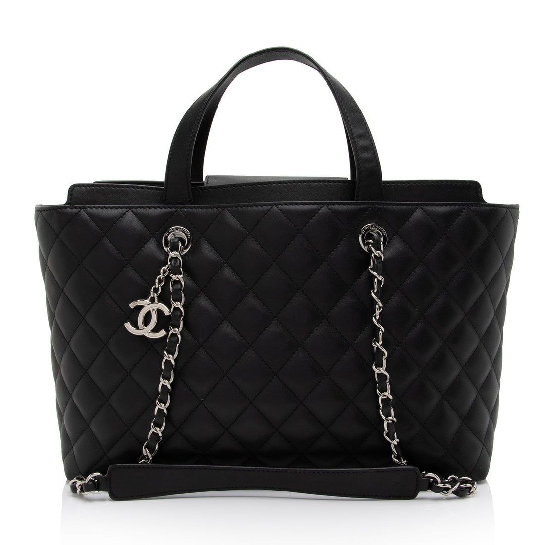 Chanel Calfskin CC Large Shopping Tote (SHF-kkslci) - Handbags
