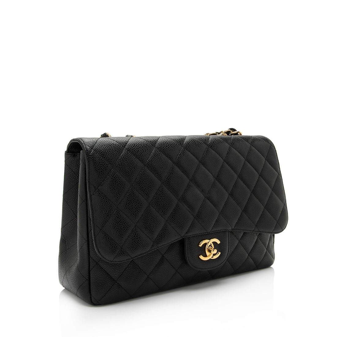 Chanel Caviar Leather Classic Jumbo Single Flap Bag (SHF-aj9aYt) - Handbags