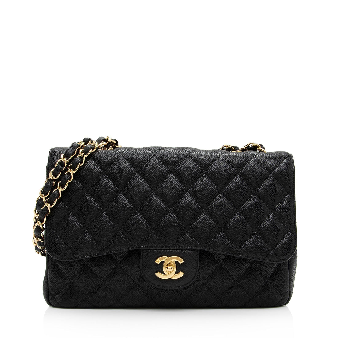 Chanel Caviar Leather Classic Jumbo Single Flap Bag (SHF-LFr7oi) - Handbags