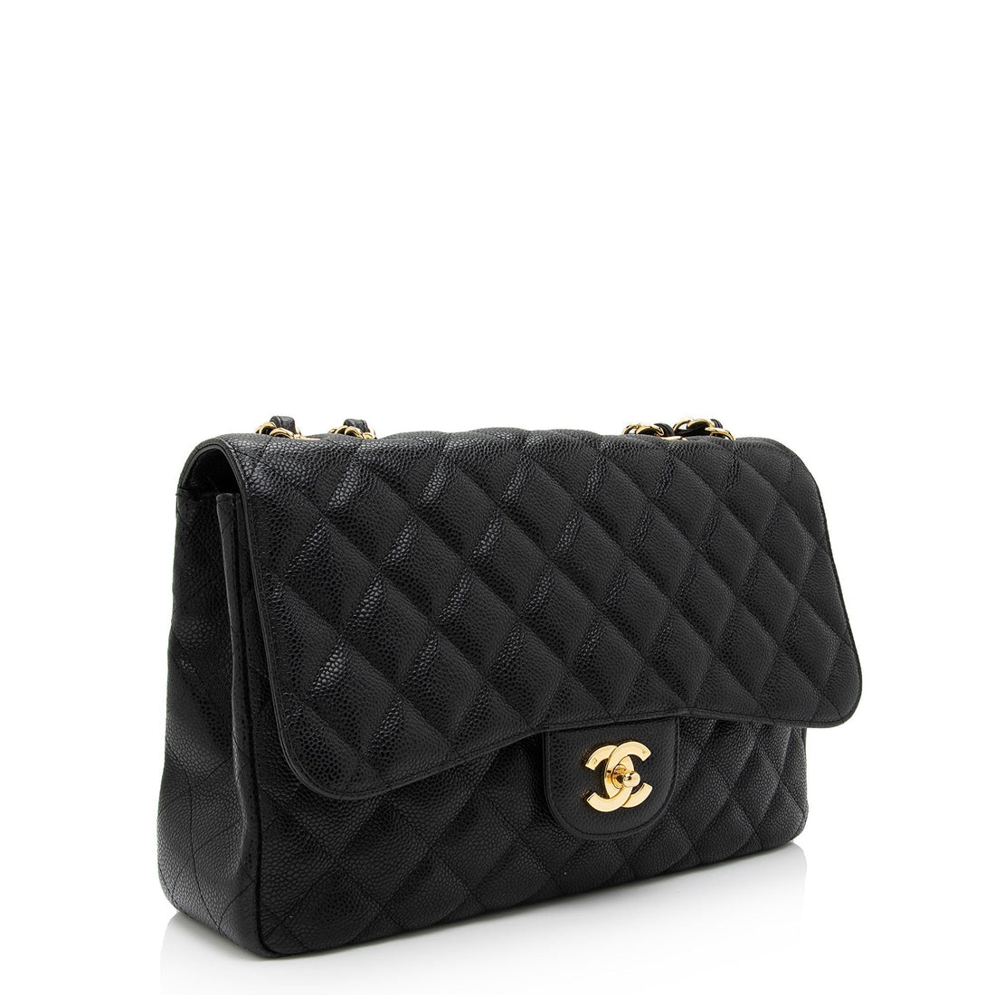 Chanel Caviar Leather Classic Jumbo Single Flap Bag (SHF-LFr7oi) - Handbags
