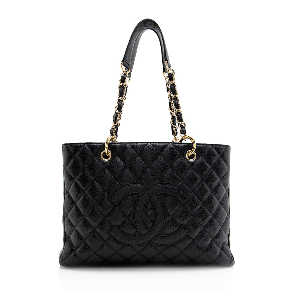 Chanel Caviar Leather Grand Shopping Tote (SHF-21146) - Handbags