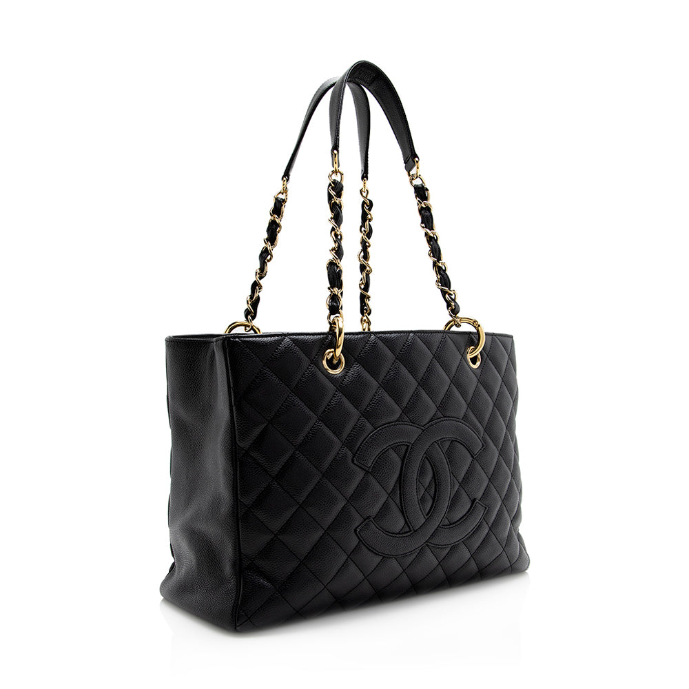 Chanel Caviar Leather Grand Shopping Tote (SHF-21146) - Handbags