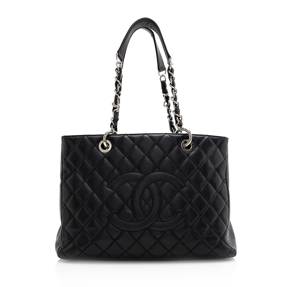Chanel Caviar Leather Grand Shopping Tote (SHF-21543) - Handbags