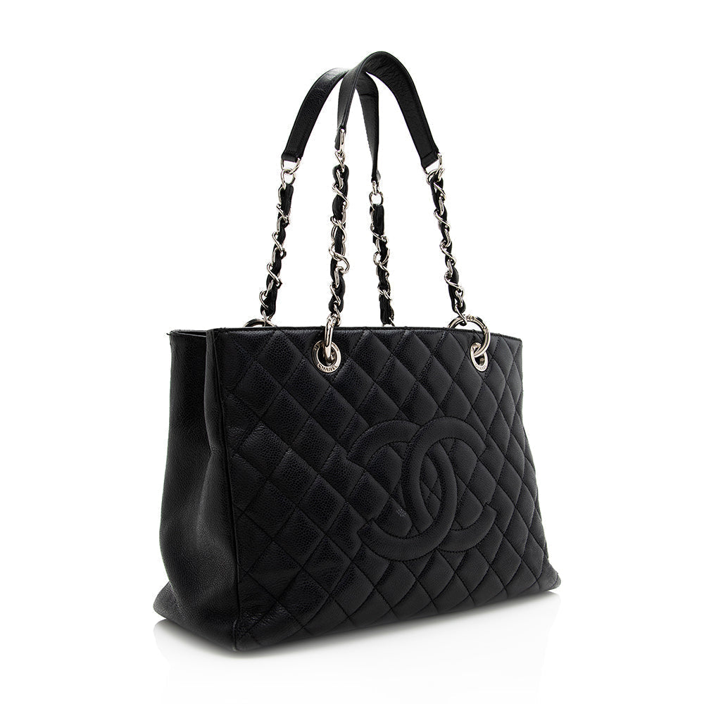Chanel Caviar Leather Grand Shopping Tote (SHF-21543) - Handbags