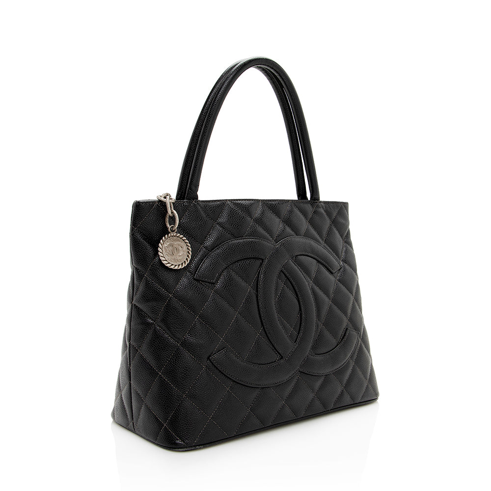 Chanel Caviar Leather Medallion Tote (SHF-16862) - Handbags