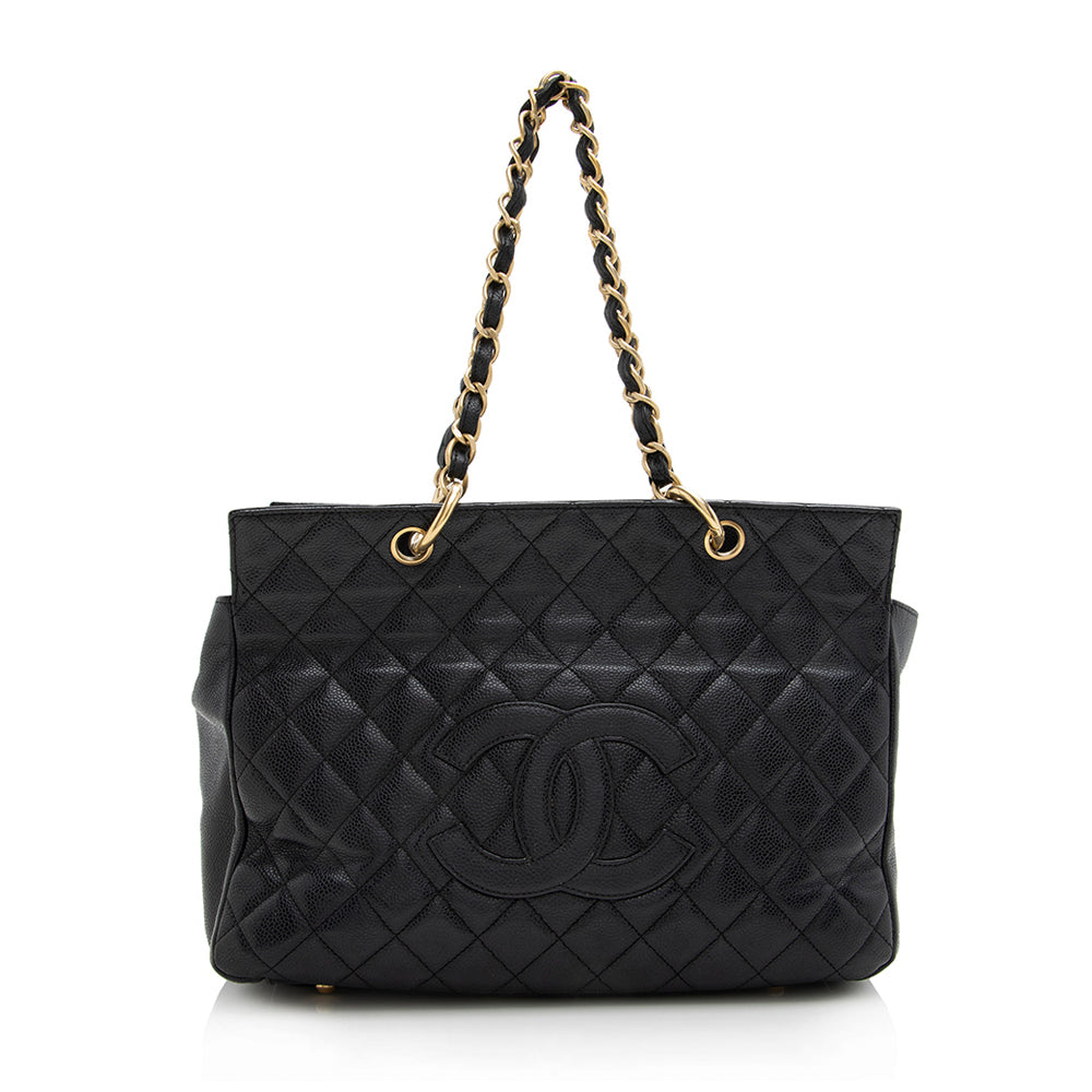 Chanel Caviar Leather Petite Timeless Tote (SHF-17772) - Handbags