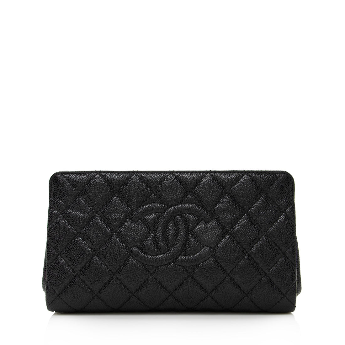 Chanel Caviar Leather Timeless CC Frame Clutch (SHF-22756) - Handbags