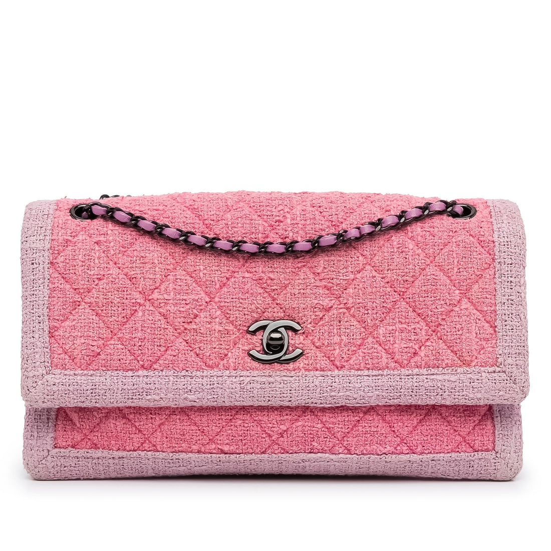 Chanel Classic Tweed Flap (SHG-3b04U4) - Handbags